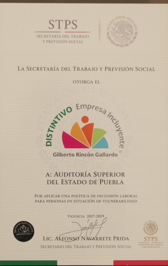 Distintivo Empresa Incluyente “Gilberto Rincón Gallardo”